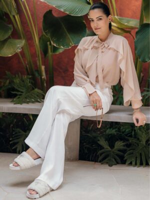 CAMISA CHIFFON COM BABADOS LUZIA FAZZOLLI