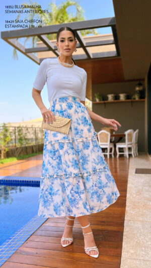 SAIA ESTAMPADA CHIFFON LUZIA FAZZOLLI