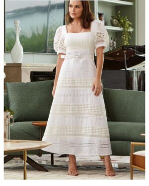 VESTIDO LAISE COM ENTREMEIOS LUZIA FAZZOLLI