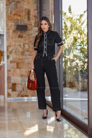 CONJUNTO ALFAIATARIA BICOLOR LUZIA FAZZOLLI