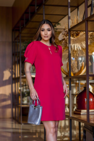 VESTIDO CREPE BORDADO LAÇO LUZIA FAZZOLLI