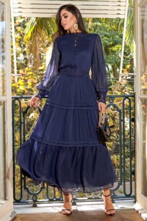 VESTIDO CHIFFON YORIO COM CINTO FAIXA LUZIA FAZZOLLI