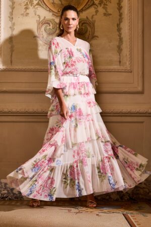 VESTIDO DE TULÊ ESTAMPADO LUZIA FAZZOLLI