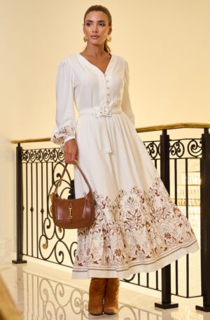 VESTIDO VISCOSE BORDADO LUZIA FAZZOLLI