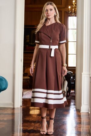 VESTIDO SARJA BICOLOR LUZIA FAZZOLLI