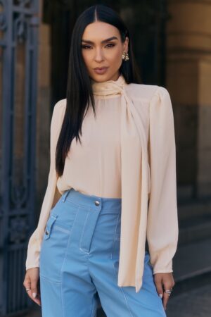 BLUSA CHIFFON GOLA LAÇO LUZIA FAZZOLLI
