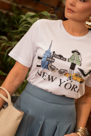 T-SHIRT MALHA NEW YORK LUZIA FAZZOLLI