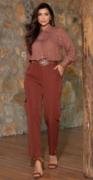 CALÇA ALFAIATARIA BOLSO CARGO LUZIA FAZZOLLI