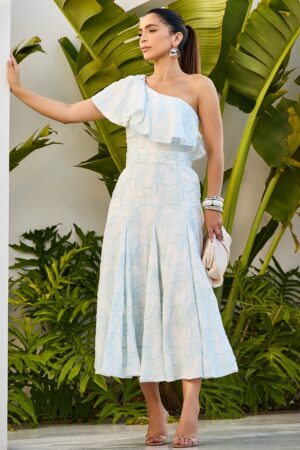 VESTIDO RAYON BORDADO COM CINTO LUZIA FAZZOLLI